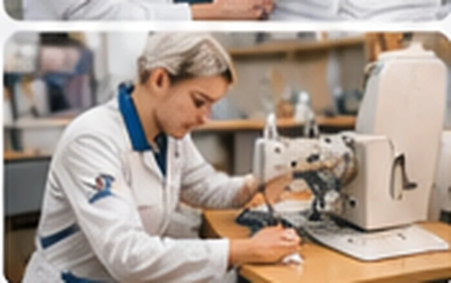 Reparatur von Textilien und Arbeitskleidung
